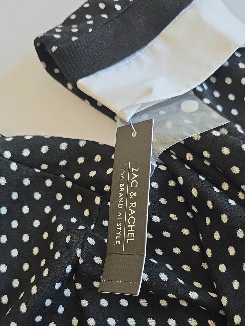 NWT Zac & Rachel Long Sleeve Polk Dot Sweater Faux Layer Shirt Size XL - Picture 12 of 16